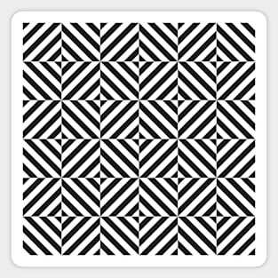 Black and white diamond optical illusion pattern Magnet